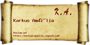 Karkus Amélia névjegykártya